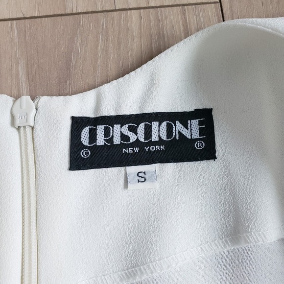 Criscione Skirt Suit  Womens XS White Rhinestone Formal Vintage Set Rock USA - Picture 15 of 16